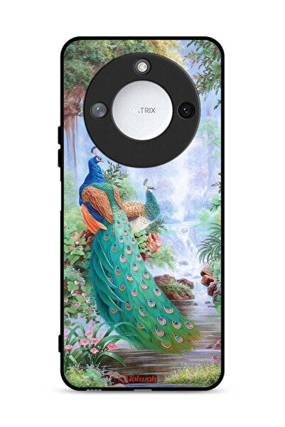 Tolwak غطاء حماية لهاتف Honor X9c Smart 5G بتصميم الطاووس