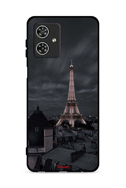 Tolwak غطاء حماية لهاتف موتورولا موتو جي 54 5 جي بتصميم برج إيفل في الليل