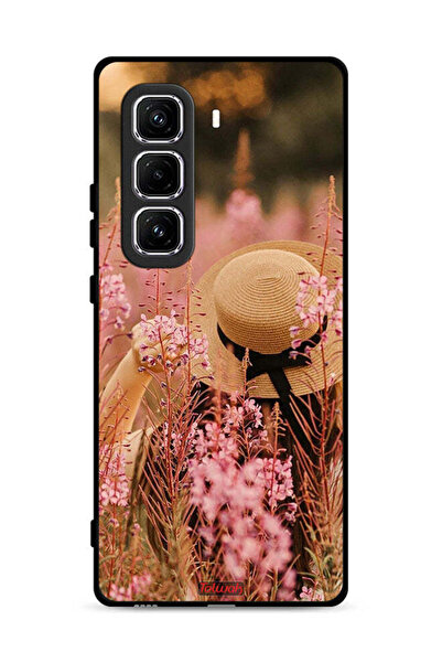 Tolwak غطاء حماية لهاتف Infinix Hot 50 Pro Plus 4G بطبعة فتاة قبعة مزينة بالزهور