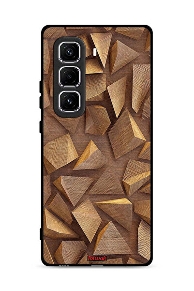 Tolwak غطاء حماية لهاتف Infinix Hot 50 Pro Plus 4G مزين بقطع فنية خشبية