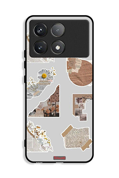 Tolwak غطاء حماية لهاتف Xiaomi Poco X6 Pro 5G مصنوع من قطع من الملصقات الورقية