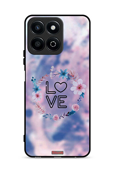 Tolwak غطاء حماية لهاتف Honor X7c 4G برسومات زهور الحب وخاتم فني