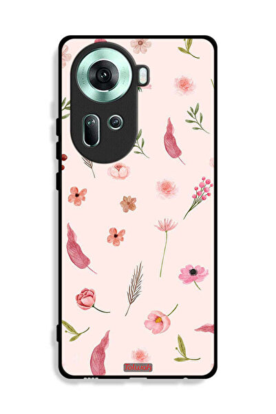 Tolwak Oppo Reno11 5G Protective Case Cover Leaves And Roses Pattern