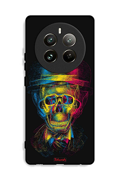 Tolwak غطاء حماية لهاتف Realme 12 Pro Plus 5G بتصميم جمجمة وقبعة ملونة وفن خيالي