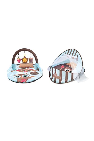 rexa 2-in-1 Portable Baby Bed & Musical Play Gym – Safe Baby Bassinet with Playmat (55 x 8 x 44 cm)