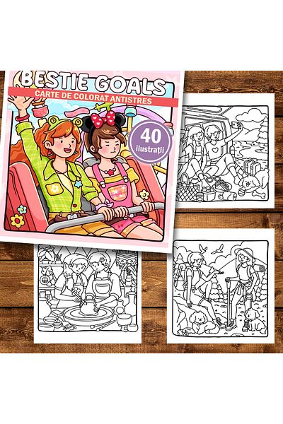 Legendary Gifts Mini coloring book, 40 Bestie Goals illustrations, 86 pages