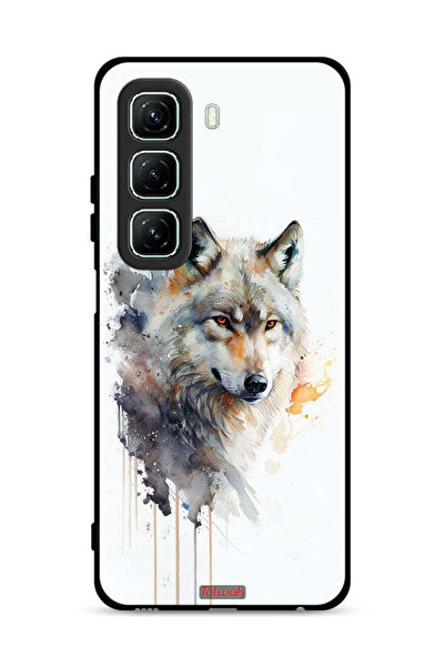 Tolwak غطاء حماية لهاتف Infinix Hot 50 5G بتصميم فن تجريدي للذئب