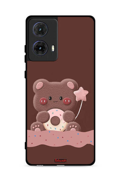 Tolwak غطاء حماية لهاتف موتورولا موتو جي 85 5G بطبعة دب دونات