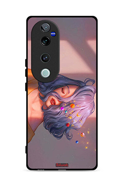 Tolwak Vivo V40 Pro 5G Protective Case Cover Girl And Space Art
