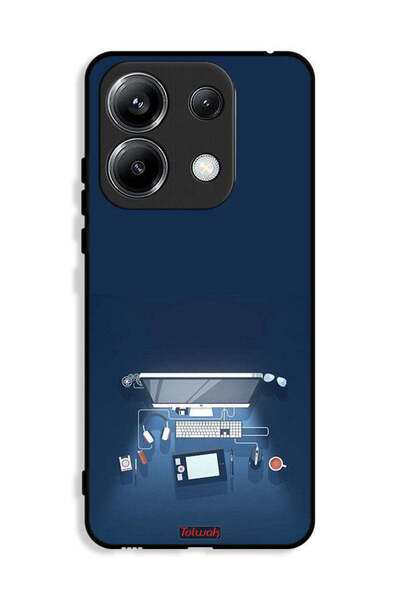 Tolwak غطاء حماية لجهاز شاومي بوكو M6 برو 4G بتصميم فني على مكتب الكمبيوتر