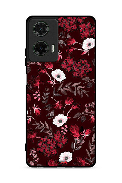 Tolwak غطاء حماية لهاتف موتورولا موتو جي 35 5G بنقشة زهور صغيرة وأوراق استوائية