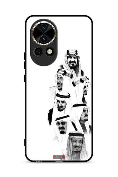Tolwak غطاء حماية لهاتف هواوي نوفا 13 5G، رسم ملوك السعودية، أبيض وأسود