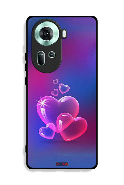 Tolwak غطاء حماية لهاتف Oppo Reno11 5G بتصميم قلوب مائية