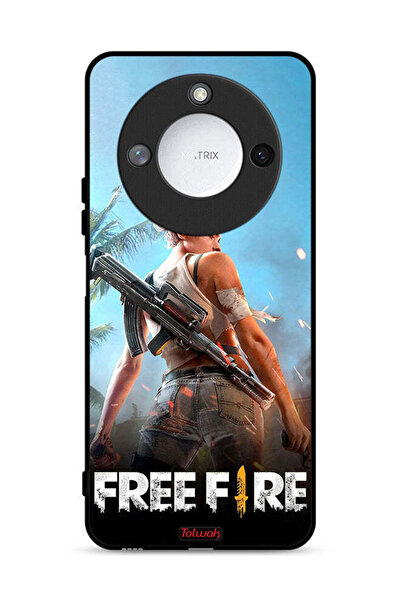 Tolwak غطاء حماية ذكي لهاتف Honor X9c 5G من فري فاير