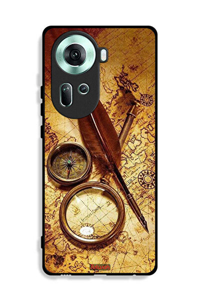 Tolwak غطاء حماية لهاتف Oppo Reno11 5G بتصميم بوصلة عتيقة