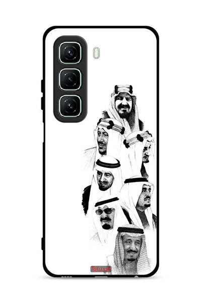 Tolwak غطاء حماية لهاتف إنفينيكس هوت 50 5G، فن ملوك السعودية، أبيض وأسود