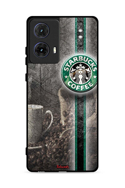 Tolwak غطاء حماية لهاتف موتورولا موتو جي 85 5G بنقشة فن القهوة