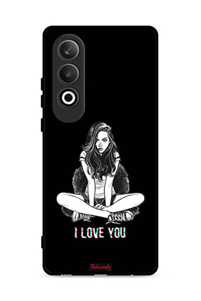 Tolwak غطاء حماية لهاتف Oppo K12 Plus 5G برسومات "أحبك"