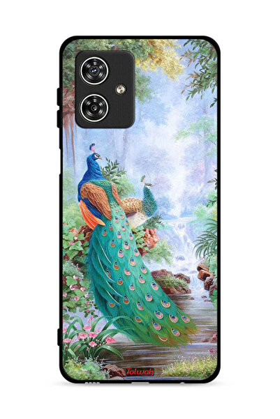 Tolwak غطاء حماية لهاتف موتورولا موتو جي 54 5G بنقشة الطاووس