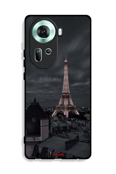 Tolwak غطاء حماية لهاتف Oppo Reno11 5G بتصميم برج إيفل في الليل