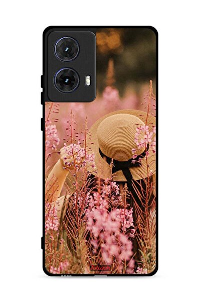 Tolwak غطاء حماية لهاتف موتورولا موتو جي 85 5G بطبعة فتاة قبعة مزينة بالزهور