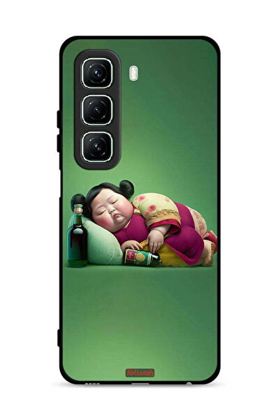 Tolwak غطاء حماية لهاتف Infinix Hot 50 5G بتصميم فتاة سمينة