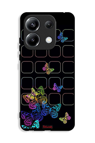 Tolwak غطاء حماية لهاتف Xiaomi Poco M6 Pro 4G بنقشة فراشات ملونة