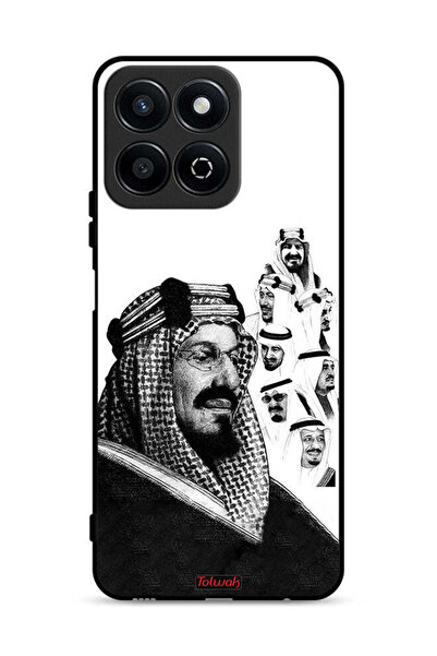 Tolwak غطاء حماية لهاتف Honor Play 60 Plus 5G، ملصق فني أبيض وأسود لملوك المم...