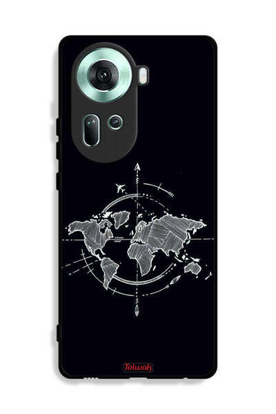 Tolwak غطاء حماية لهاتف Oppo Reno11 5G برسومات البوصلة