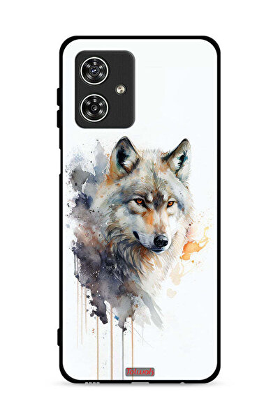 Tolwak غطاء حماية لهاتف موتورولا موتو جي 54 5G بنقشة ذئب تجريدي