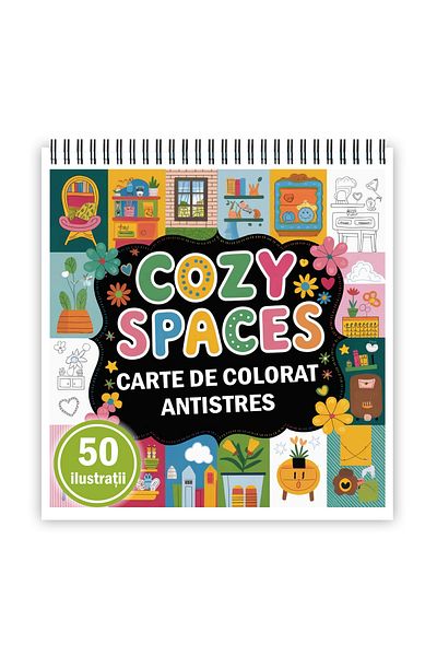 Legendary Gifts Mini coloring book, 50 illustrations Cozy Spaces, 106 pages