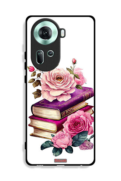 Tolwak غطاء حماية لهاتف Oppo Reno11 5G بنقشة الورود والكتب