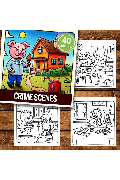 Legendary Gifts Mini coloring book, 40 Crime Scenes illustrations, 86 pages