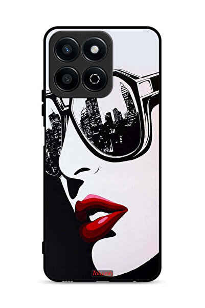 Tolwak غطاء حماية لهاتف Honor X7c 4G برسومات فنية تجريدية لوجه فتاة