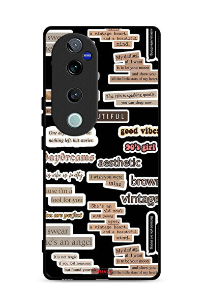 Tolwak غطاء حماية لهاتف Vivo S19 Pro 5G بملصقات اقتباسات جميلة