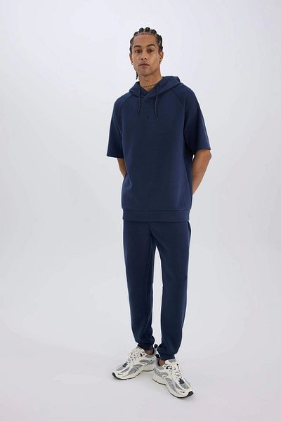 DeFacto Z9112 Navy Blue DeFactoFit Slim Fit Sportsman Slim Jogger Φούτερ με λεπτή εφαρμογή Skuba Diver Ku