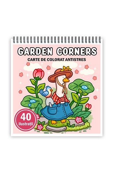 Legendary Gifts Mini coloring book, 40 Garden Corners illustrations, 86 pages