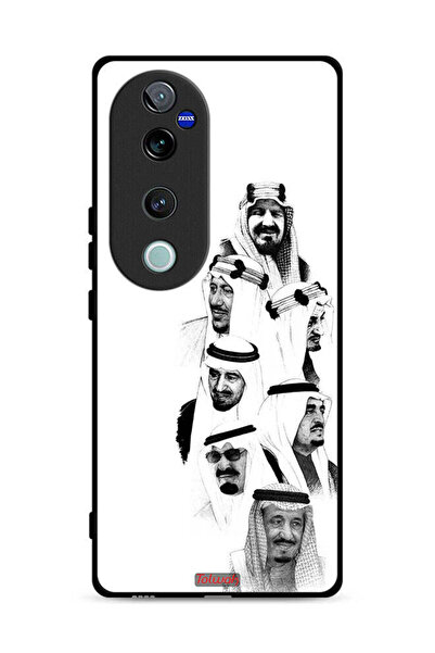 Tolwak غطاء حماية لهاتف فيفو S19 برو 5G، رسم ملوك السعودية، أبيض وأسود
