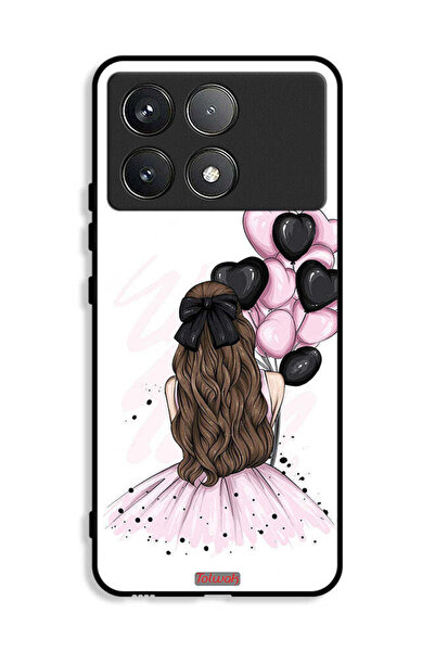 Tolwak غطاء حماية لهاتف شاومي ريدمي K70E 5G يحمل صورة فتاة تحمل بالونات