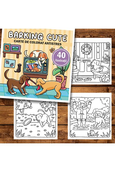 Legendary Gifts Mini coloring book, 40 Barking Cute illustrations, 86 pages