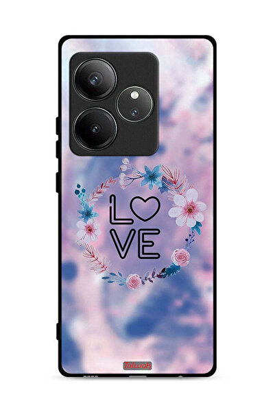 Tolwak غطاء حماية لهاتف Realme GT Neo6 5G برسومات زهور الحب وخاتم فني