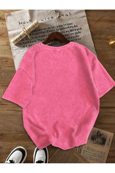 Touz Moda Πλυμένο μπλουζάκι Ballerina Cappucino Oversize Vintage