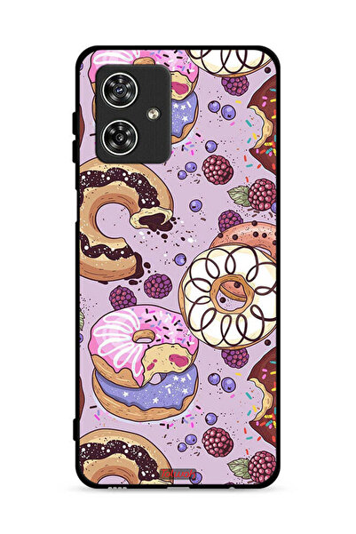 Tolwak Motorola Moto G54 5G Protective Case Cover Donuts Art