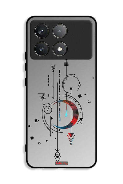 Tolwak Xiaomi Redmi K70E 5G Protective Case Cover Moon And Arrows Art Pattern