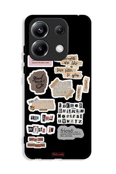 Tolwak غطاء حماية لهاتف Xiaomi Poco M6 Pro 4G بملصقات عبارات الحظ السعيد