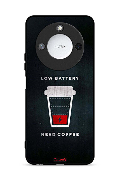 Tolwak غطاء حماية لهاتف Honor X60 5G - بطارية منخفضة - يحتاج إلى قهوة