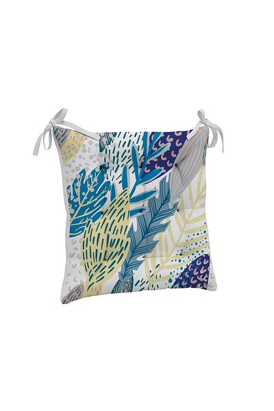 yok yok evim eve dair her şey 9 Puntal Tropical Patterned Fluffy Living Room Balcony Garden Kitchen Chair Cushion