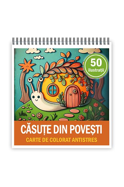 Legendary Gifts Mini coloring book for relaxation and anti-stress, 50 illustrations of Story Houses, 106 pages