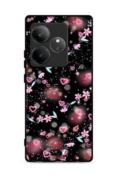 Tolwak غطاء حماية لهاتف Realme GT Neo6 5G بنقشة قلوب وأزهار صغيرة