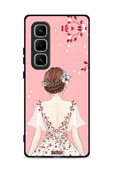 Tolwak غطاء حماية لهاتف Infinix Hot 50 Pro Plus 4G برسم فتاة واقفة